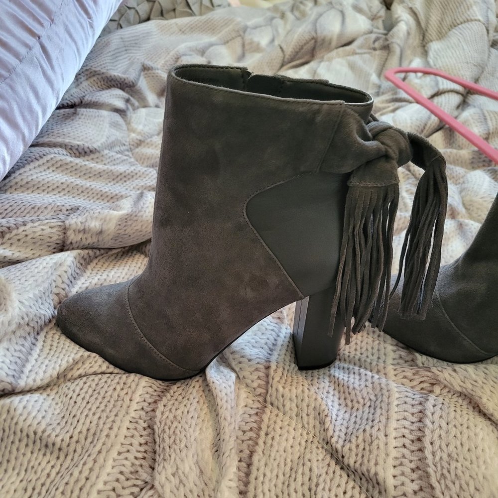 White house black market Grey booties.